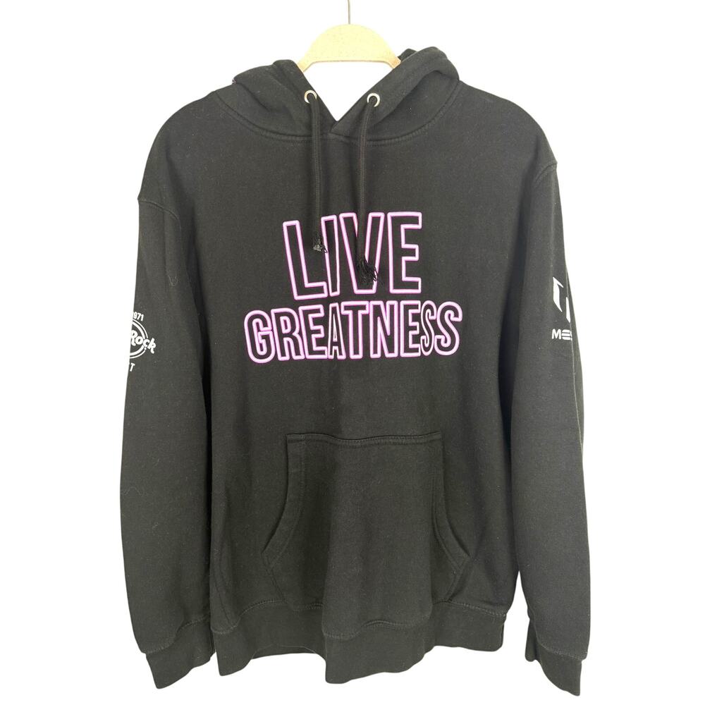 Lionel Messi Live Greatness Special Edition Hard Rock Black Pullover Hoodie M
